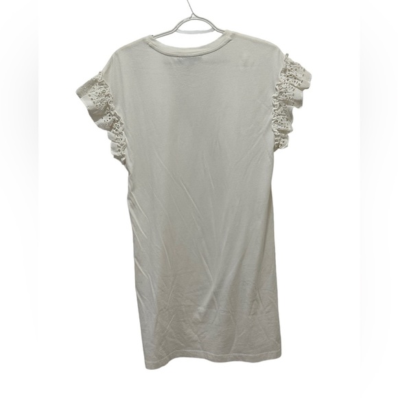 AllSaints Trixi Ruffle Sleeve Dress Chalk White Size M - Picture 4 of 4